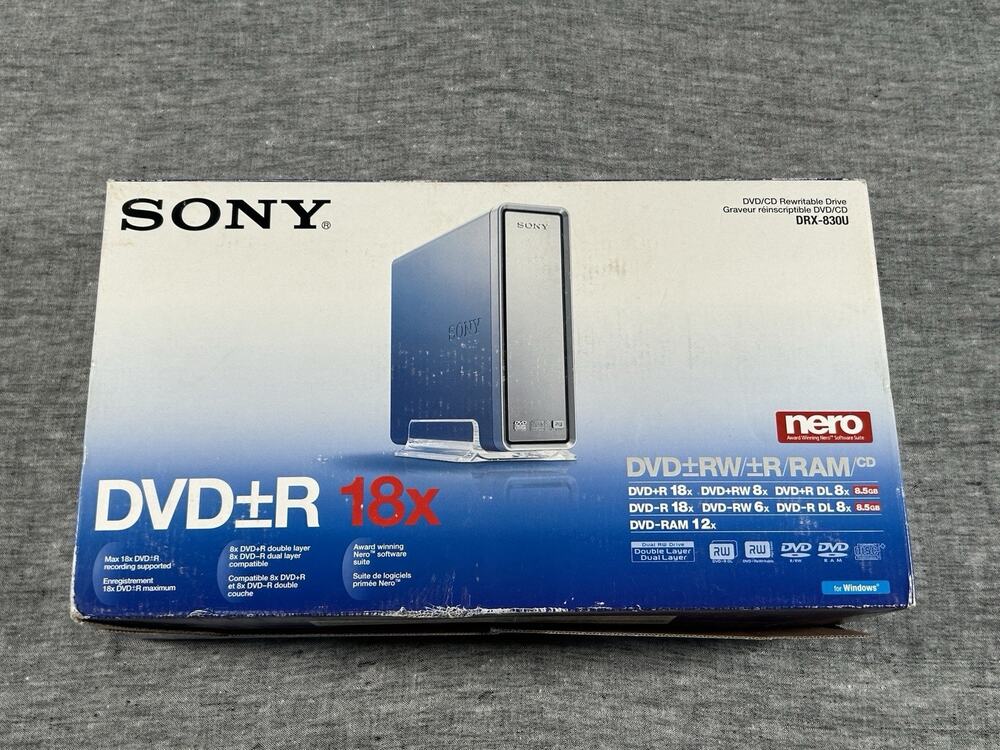 SONY Nero DRX-830U DVD/CD Rewritable Drive DVD R 18x Windows Computer Hardware
